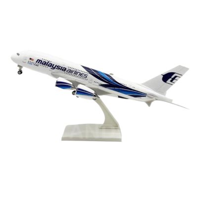 ALHROEUO Miniature Scale 1 240 for Malaysia Airways A380 Resin Aircraft Model with Landing Gear Aviation Enthusiasts Gifts Flying Toy Game Kits