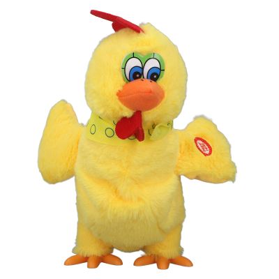 BTSEURY Electric Plush Chicken Toy, Dancing Music Stuffed Animal with Quack Sound Lays 3 Colored Eggs, for Kids Gift Family Fun (30cm)