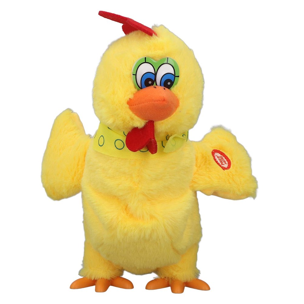 BTSEURY Electric Plush Chicken Toy, Dancing Music Stuffed Animal with Quack Sound Lays 3 Colored Eggs, for Kids Gift Family Fun (30cm)