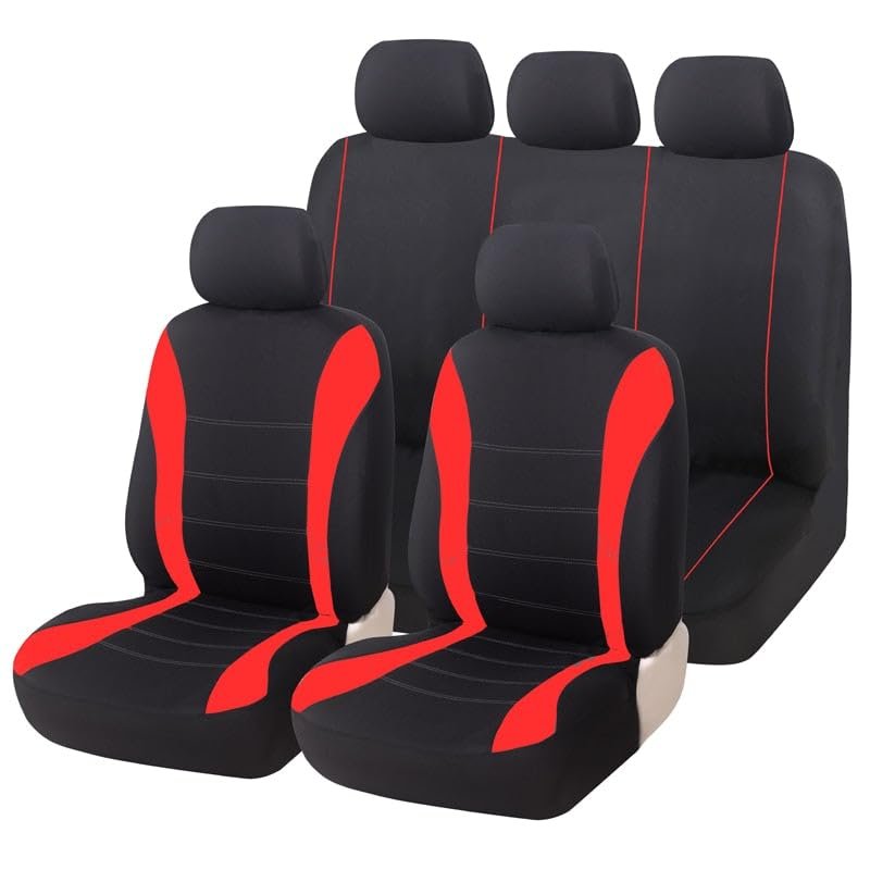 VCUIONUW Car Seat Covers Full Set for Mercedes Benz C C63S W205 C180d C180 W205 C200 W205 C220 W205 Sport, 5 Seats Non-Slip Durable Wear-Resistant Seat Protector, Front Rear Split Universal for Cars