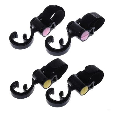 8 Pcs Baby Stroller Hook Multifunctional Basket Strap Bag Hanger Grip Accessories Pram for Diaper Changing Bags Clothing(Yellow)