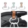 4 Pcs PU Leather Stroller Hooks Rotate 360 Degrees Multifunctional Compatible with Bags Accessories Christmas Gift(Khaki) view 3