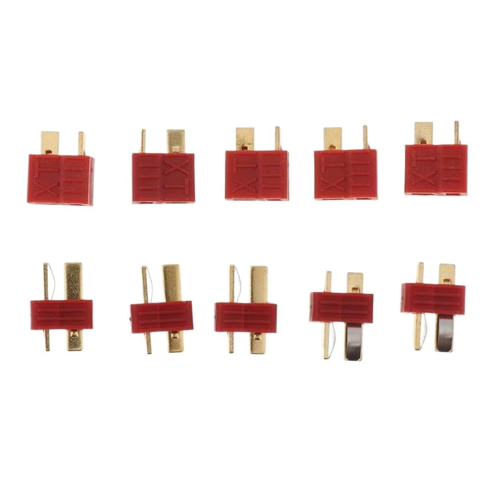 5-Pair T Plug Connector Deans Male Female Compatible with RC Lipo ESC Helicopter
