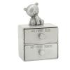 ZMellifluent Cute Bear Shape Tooth Box, Baby Tooth Storage Case with 2 Drawers, Zinc Alloy Teeth Saver Box Lined with Blue Flannel for Children's First Tooth Keepsake and Jewelry (Antique Tin Color) view 2