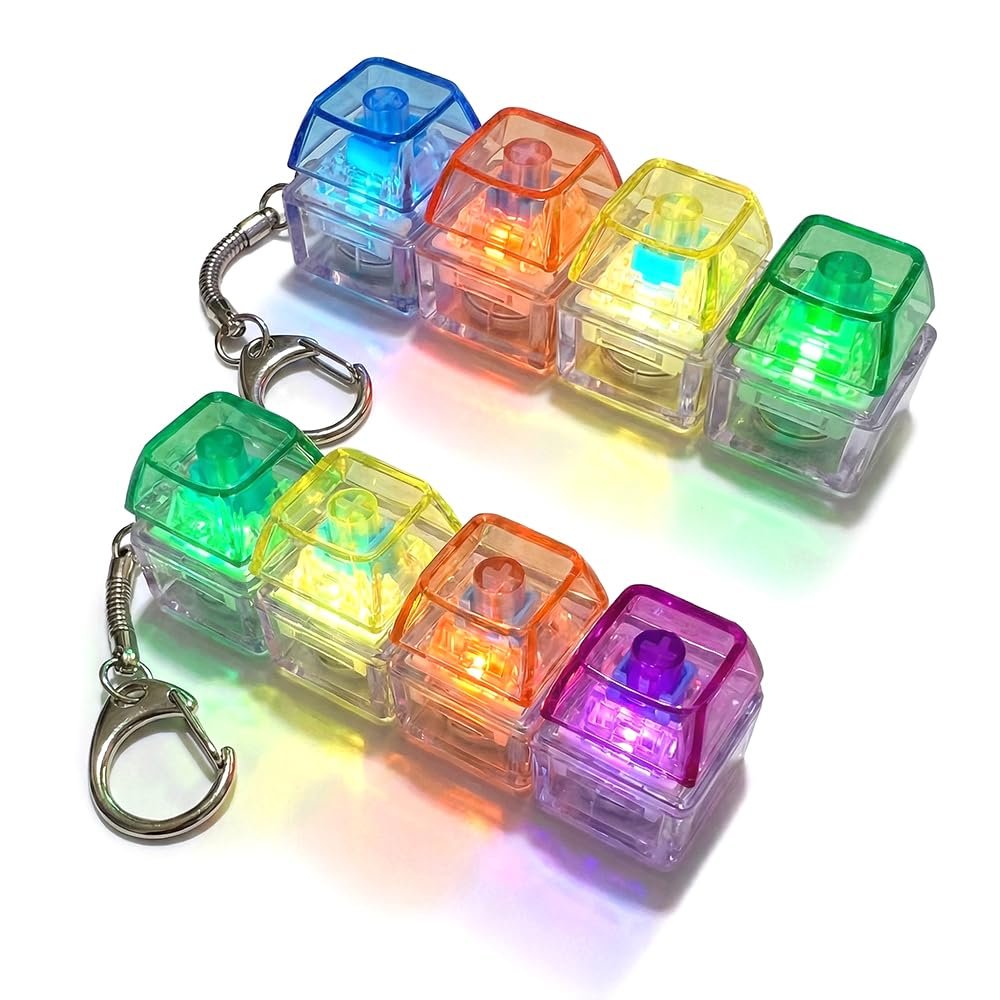 2 Pack Keyboard Fidget, 2026 Upgraded Fidget Keyboard Keychain, Portable Keycap Fidget for Office Desk, Keyboard Clicker Fidget for Adults (Color A)