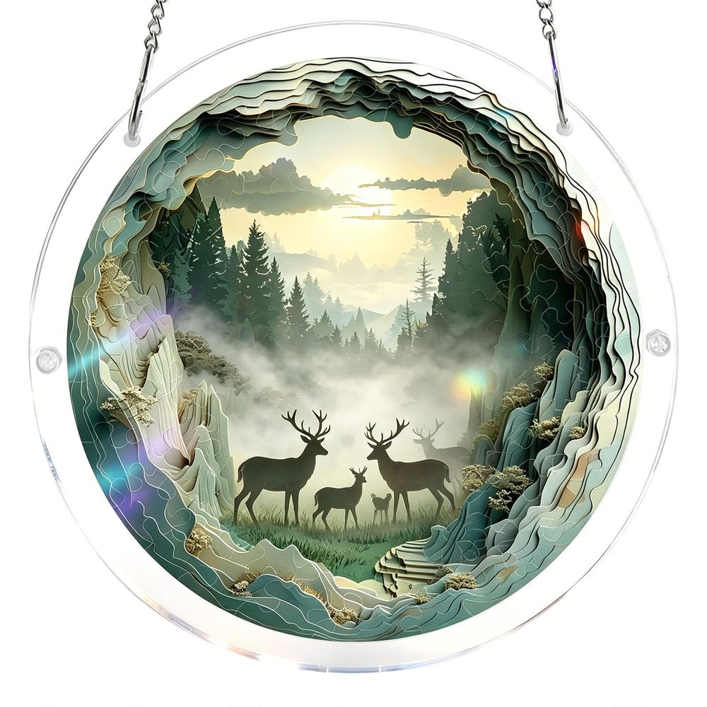 Acrylic Suncatcher Puzzle, Unique Acrylic Sun Catcher Puzzle Kit for Doors Garden and Window Hanging, DIY SunCatchers Puzzles Window Hanging for Women, Mom, Friends (U#)
