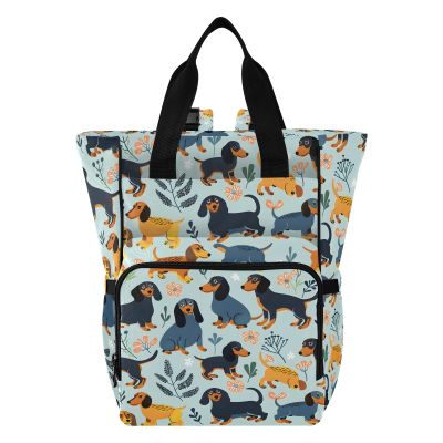 SUABO Dachshund Dogs Baby Diaper Bag Backpack Large Bag Waterproof Travel Diaper Bags for Moms and Dads