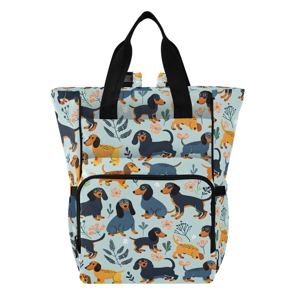 SUABO Dachshund Dogs Baby Diaper Bag Backpack Large Bag Waterproof Travel Diaper Bags for Moms and Dads