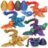 4 Pack 3D Printed Dragon Egg with Articulated Flying Dragon Inside Surprise Toy Movable Wings Fidget Model Collectible Gift(Colorful Set B - 4 Pack) view 1
