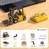 1/64 Full Proportional RC Forklift Toy, 2026 New Mini Remote Control Forklift Truck with Flatbed Tow, 2 in 1 Lift Fork & Hook with Lights & Sounds, Mini RC TruckToy Gift (Yellow with pallet 1set) view 3