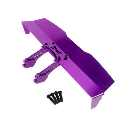 AQWBTYD Compatible with MJX for Hyper Go 16207 H16PL RC Car Parts Metal Tail Wing Rear Spoiler Wing Upgrade Parts RC Assortment(Purple)
