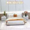 1/20 Scale Bedroom, Mini Doll Miniature Bed, Mini DIY Bedroom Furnitures Bedding Miniature, Realistic Modern Interior Design Room Scene Display Accessory (Gray 1pcs) view 3