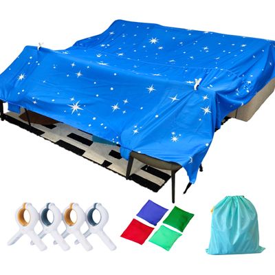 Blanket Fort Building Kit for Kids, Make a Portable Playhouse, Magic Play Tent Boys Girls Indoor Outdoor Build Set, STEM Children Toy, Best Gift for Children, Ages 4, 8, 12 +