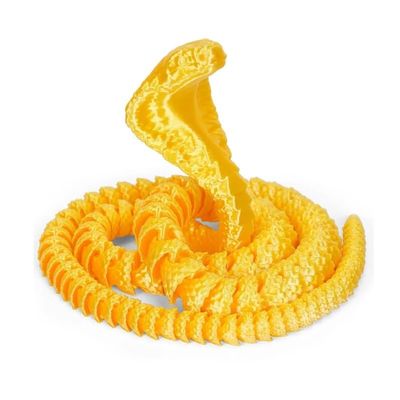 1pcs 3D Printed Crystal Dragon Snake Articulated Fidget Toy Stress Relief Sensory Toy Desk Decor Autism Awareness Gift for Adults(Silk Gold,60cm)