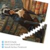 Honozo 500-Piece Wood Puzzle, Charming Noble Dog Sitting Beside Piles of Retro Books, for Adults, Party Game Nights, Family Fun and Decorative Display view 4