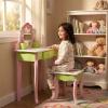 QANYEGN Kids Wooden Vanity Set with Mirror Drawer, Flower Fairy Design, Dressing Table Chair Set for Girls Over 3 Years Old view 4