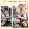 burgkidz Magnetic Tiles Travel Set: 48 PCS 3-in-1 Diamond Tin Box Mini Magnetic Blocks for Kids Ages 3-8, 60-Mins Quiet Focus with 45-Second Cleanup, Perfect for Air Travel & Car Trips Boys & Girls view 3