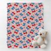 Patriotic Cherry Bows Stars Baby Blankets for Boys Girls Fourth of July Independence Day Receiving Swaddle Blankets Vintage Cherry Bows Newborn Breathable Soft Infant Swaddling Wrap 30x40in view 2