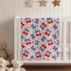 Patriotic Cherry Bows Stars Baby Blankets for Boys Girls Fourth of July Independence Day Receiving Swaddle Blankets Vintage Cherry Bows Newborn Breathable Soft Infant Swaddling Wrap 30x40in view 4