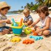 FYAWOCR Foldable Beach Bucket Set, with Cute Dinosaur Model, Sand Toys Set Sandbox for, Girls, Essentials for, Gear, for Family Trips and Seaside Vacations view 3