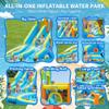 16ft Inflatable Water Slide Park for Kids, Big Heavy Duty Blow Up Water Bounce House for Backyard with Includes 620W Blower, Water Hose Kit, Ground Stakes and Storage Bag view 3