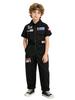 LOLANTA Boys Girls Jumpsuit Short Sleeve Zip-Front Coveralls Kpop Streetwear Hip Hop Dance Outfit (Black, 8-10) view 1