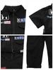LOLANTA Boys Girls Jumpsuit Short Sleeve Zip-Front Coveralls Kpop Streetwear Hip Hop Dance Outfit (Black, 8-10) view 4
