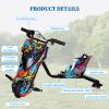 GwlThixion 360 Rotatable Drift Trike, Adjustable Design Bucket Seat Drift Trike Enlarged Front Wheels Anti-Slip Pedals Stable Trike, for Outdoor Garden Playground 8in-A view 4