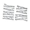 Aluminum 7075-T6 Alloy Front & Rear Suspension Arms Kit for Arrma 1/16 Mini Kraton 3S Speed Truck-ARA2508 Upgrades - Silver view 1