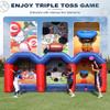 3-in-1 Inflatable Carnival Game, Basketball Football Baseball Toss Throwing Target with 750W Blower, Indoor Outdoor Interactive Blow Up Game for Lawn, Backyard, Carnival and Family Daily Gatherings view 4