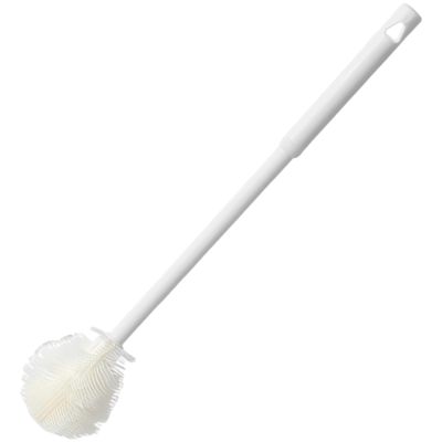 byepica Bottle Cleaning Brush with 360 Flexible Head, 11.4 in Long Handle, Easy to Clean Silicone Bottle Brush, White