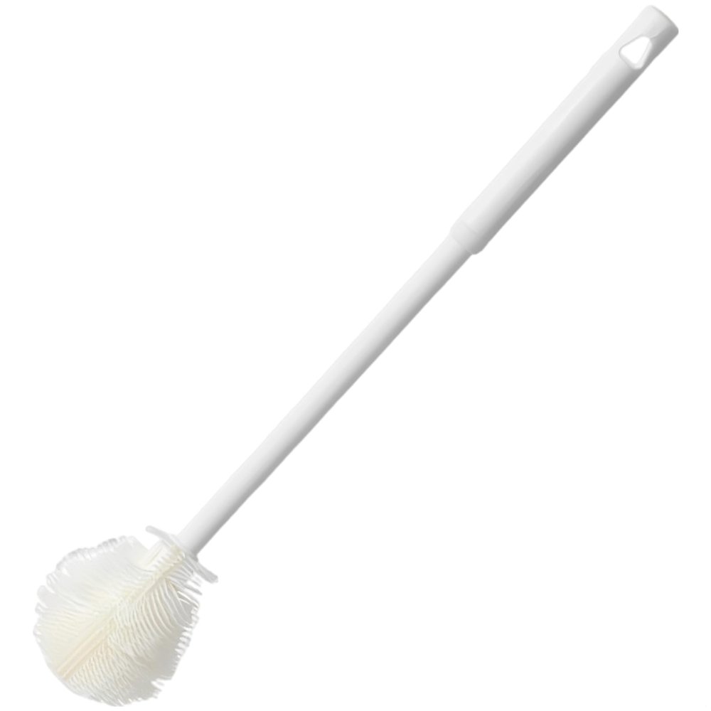byepica Bottle Cleaning Brush with 360 Flexible Head, 11.4 in Long Handle, Easy to Clean Silicone Bottle Brush, White
