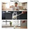byepica Bottle Cleaning Brush with 360 Flexible Head, 11.4 in Long Handle, Easy to Clean Silicone Bottle Brush, White view 4