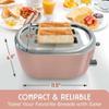 Retro toaster, double slice, 7-level browning control, defrost, reheat, home kitchen appliance (blank) view 4