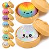 2PCS Dumpling Squishies Toys with Food Steamer,Sparkly Glitter Squeeze Dough Fidget Sensory Stress Balls,Hand Desk Toys for Stress Relief Squishies Dumpling Gifts view 1