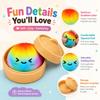 2PCS Dumpling Squishies Toys with Food Steamer,Sparkly Glitter Squeeze Dough Fidget Sensory Stress Balls,Hand Desk Toys for Stress Relief Squishies Dumpling Gifts view 2