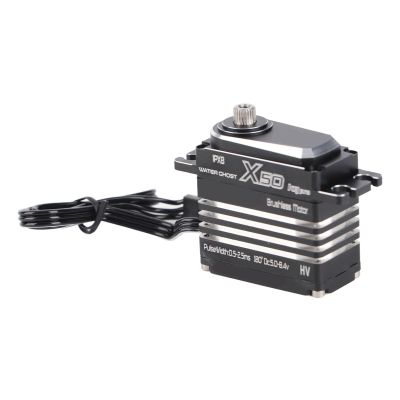 SPYMINNPOO RC Digital Servo, 50KG High Brushless Motor Waterproof IPX8 Full CNC Steel Gears for 1/8 1/10 RC Car Robot Boat, with 25T Metal Servo Arm