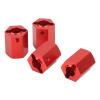 4 - Pack 12mm Wheel Hex Hub Nut, Aluminum Alloy RC Car Wheel Hex Hub with Fixing Pins, 16mm Height Universal Replacement for 1/10 1/12 Scale Remote Control Vehicles (Red) view 4