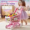 Kids Shopping Cart Toy with Play Food, Kitchen Accessories, Shopping Bag, Purse and Play Money, 117pcs Pretend Shopping Cart for Toddler Role Play Grocery Store Game Gift for Kids (Pink) view 2
