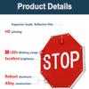 24" Solar LED Stop Sign - Heavy Duty Aluminum Traffic Sign, Blinking Street Alert, Rust-Proof Metal, IP65 Waterproof, Easy Installation for Enhanced Safety view 3