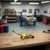 KiBcsLic 1/64 Scale Floor Jack Realistic Detail Diorama Repair Shop Jack Hand Painted for Garage Scene, Yellow view 3