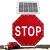 24"/31" Solar Power Stop Sign - Flashing Traffic Sign with 100,000-Hour Lifespan & Rust-Proof Frame - Ideal for Highways, Ramps, & Construction Sites - 24x24in view 1