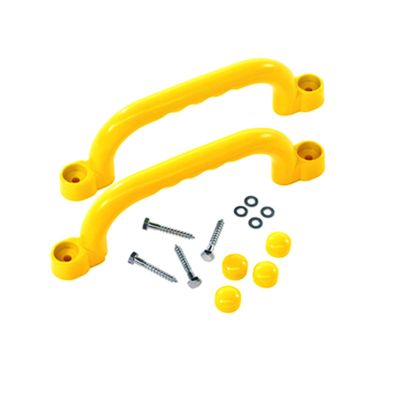 2 Pieces Climbing Frame Handles Smooth Edges Kids Climbing Handle Easy to Install Playset Grab Handle for Young Children, Outdoor, Yellow