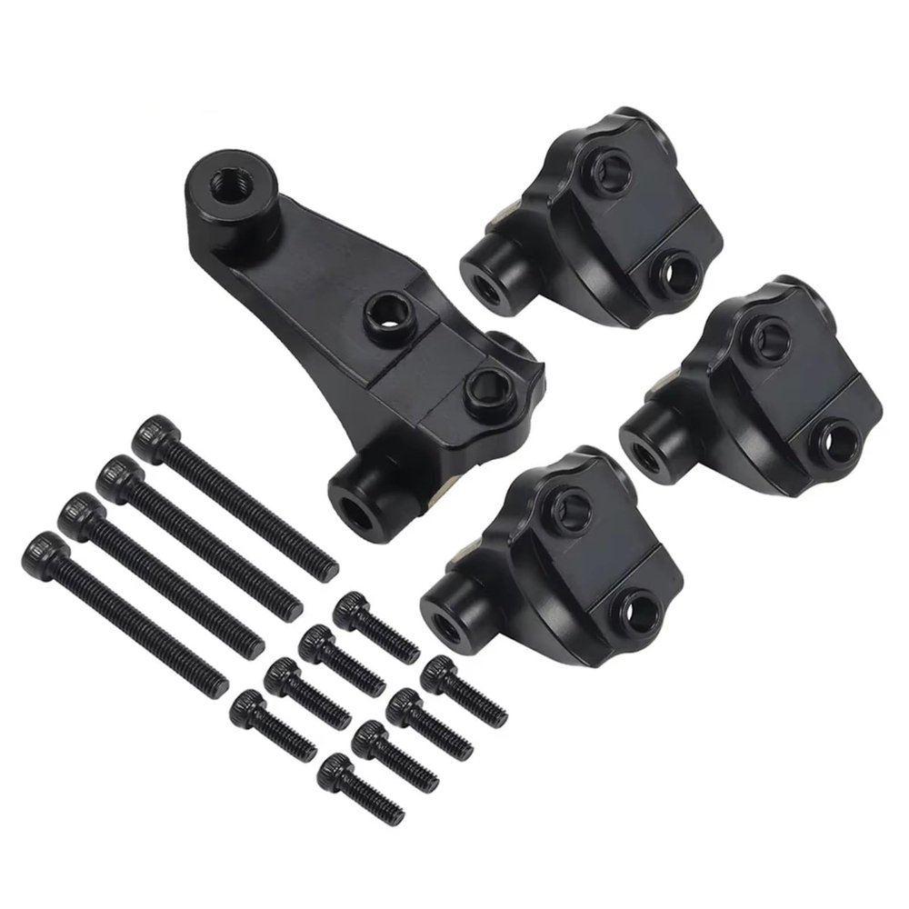 RC Modifications Spare for TRX4 for Bronco for Defender 8227 1/10 CNC Black Brass Suspension Link Mounts Front Rear Axle Mounting Set RC Crawler Upgrade Accessories