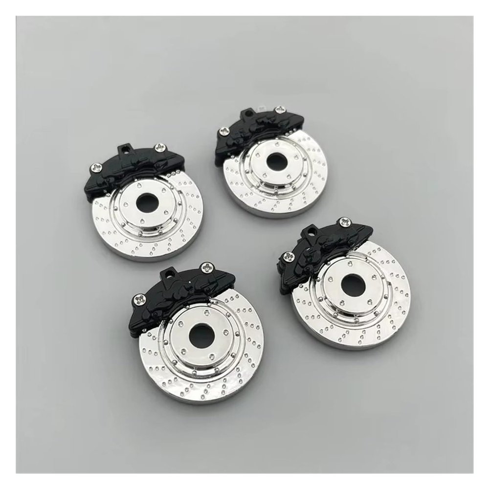 RC Car Replacement for WPL D12 MN99 MN90 for WPL C24 C34 4 Pcs Metal Brake Disc Caliper Suitable RC Car Tire Modification Upgrade Parts(Black)