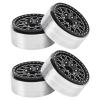4Pcs 1.9in Crawler Wheel Hub, RC Aluminium Alloy Crawler Car Rims for Axial SCX10 90046 1/10, CNC Machined Bead Lock Design with Socket Spanner for D90 (Black and Silver) view 2