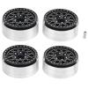 4Pcs 1.9in Crawler Wheel Hub, RC Aluminium Alloy Crawler Car Rims for Axial SCX10 90046 1/10, CNC Machined Bead Lock Design with Socket Spanner for D90 (Black and Silver) view 3