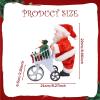 Musical Santa with Shopping Cart Toy, 21cm Desktop Ornament, Interactive Christmas Decoration for Children Play, Lightweight PP Fabric view 2