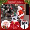 Musical Santa with Shopping Cart Toy, 21cm Desktop Ornament, Interactive Christmas Decoration for Children Play, Lightweight PP Fabric view 3