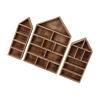 3Piece Wall Mounted Display Shelves Set Wooden Curios Cabinets for Miniature Figures Storage Holders Wooden Display Shelf view 1